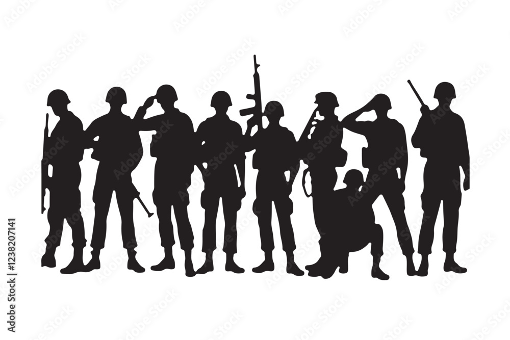 Fototapeta premium Army Soldier Silhouette Bundle