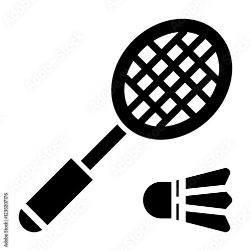 Badminton Glyph Icon Design