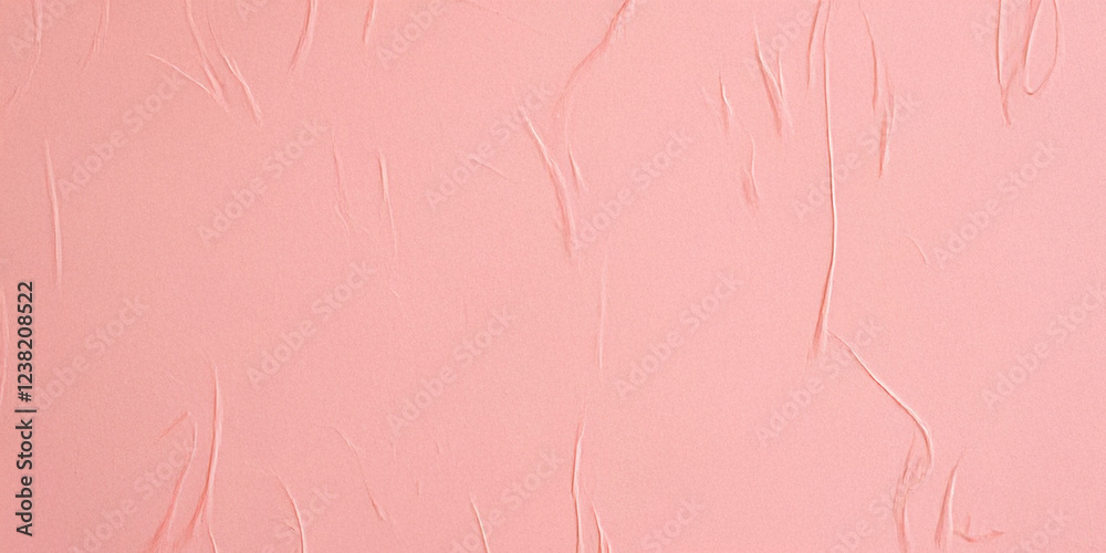 Fototapeta premium Glued paper of pink fade colour. Abstract wallpaper background. Wrinkles and crumples texture.