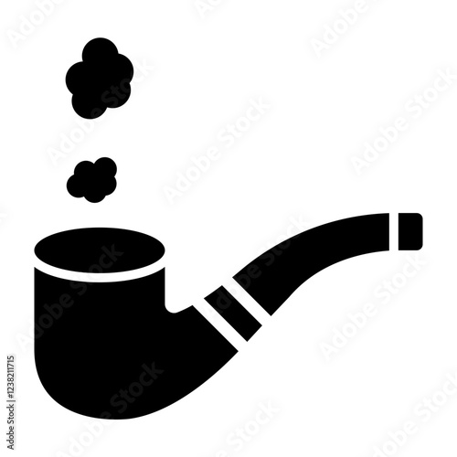 Smoking Pipe Glyph Icon Design
