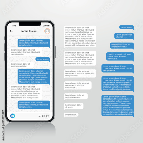 Messaging App Screen with Chat Bubbles - Mobile Text UI