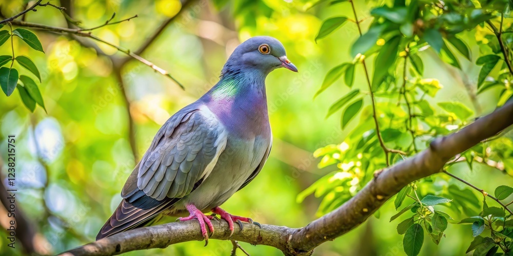 Pigeon roosting in a tree canopy with branches and leaves, wing, flightless, wing, flightless, birds of a feather, nest Pigeon roosting in a tree canopy with branches and leaves, wing, flightless, wing, flightless, birds of a feather, nest