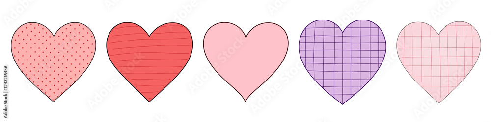PNG Cute heart doodle, isolated element set, transparent background PNG Cute heart doodle, isolated element set, transparent background