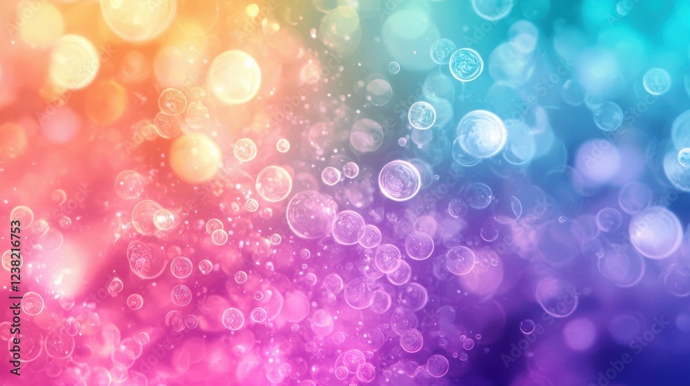 Colorful Abstract Background with Bubbles and Blurred Lights Colorful Abstract Background with Bubbles and Blurred Lights