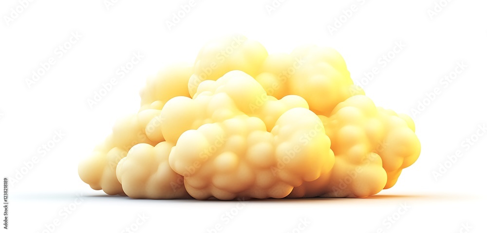 Bright yellow fluffy cloud icon with smooth edges isolated in a minimalistic style Bright yellow fluffy cloud icon with smooth edges isolated in a minimalistic style
