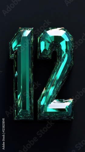 Elegant emerald green 3D letter 