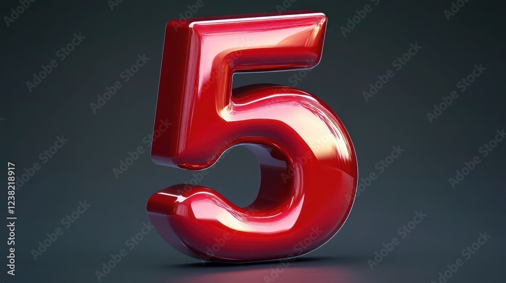 Glossy red 3D letter Glossy red 3D letter