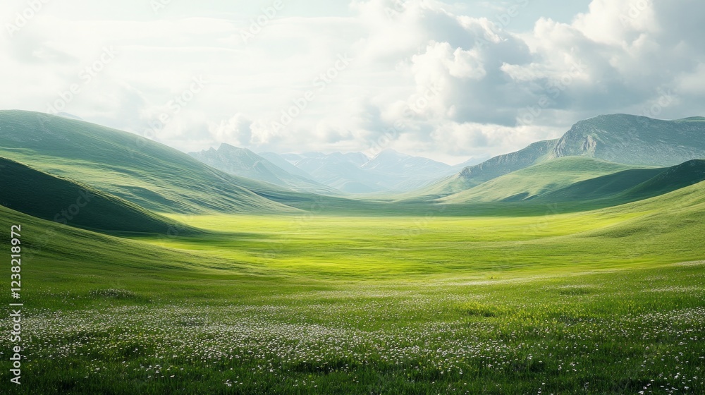 An limitless expanse of pristine green space that radiates peace and openness An limitless expanse of pristine green space that radiates peace and openness