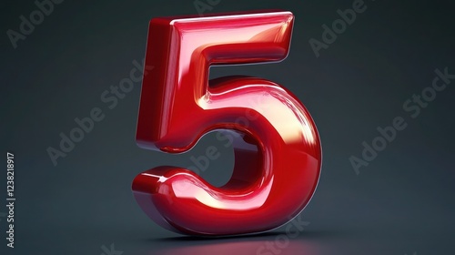 Glossy red 3D letter 