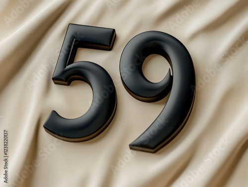 Matte black 3D letter 