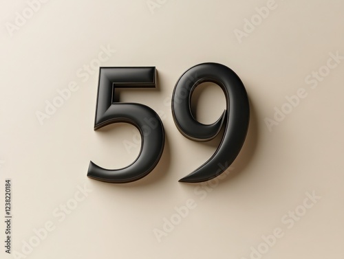 Matte black 3D letter 