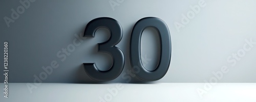 Minimalist matte black 3D letter 