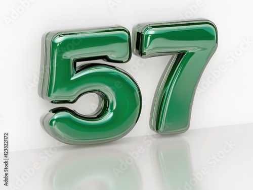 Realistic green 3D letter 
