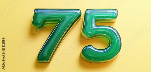 Realistic green 3D letter 