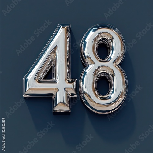 Realistic metallic 3D letter 