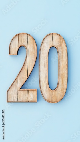 Realistic wooden-textured 3D letter 