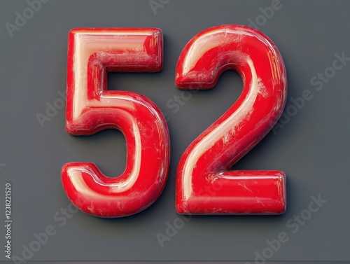 Realistic red 3D letter 
