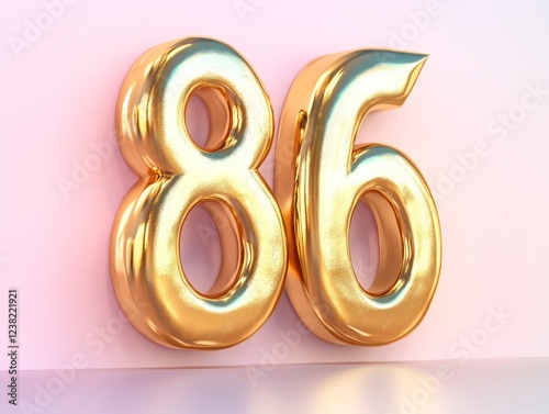 Sculpted golden 3D letter 