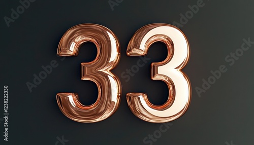 Shiny polished copper 3D letter 