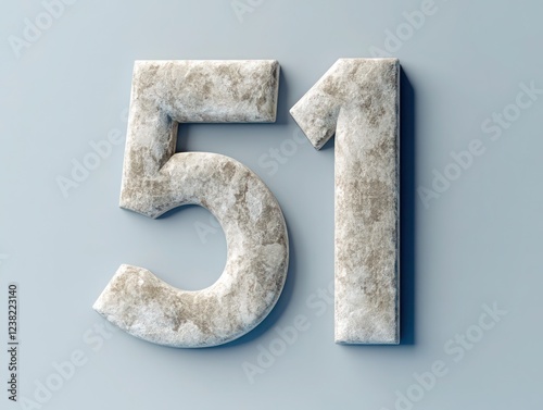 Smooth stone-textured 3D letter 