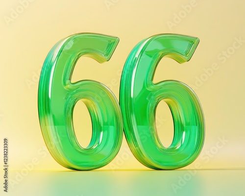 Translucent green 3D letter 