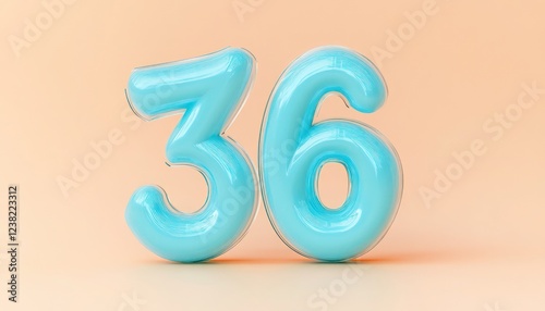 Translucent light blue 3D letter 