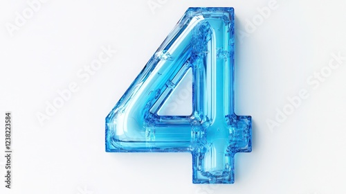 Transparent blue 3D letter 