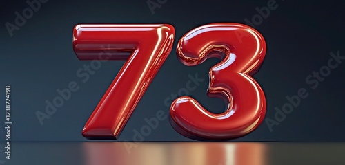 Vivid red 3D letter 