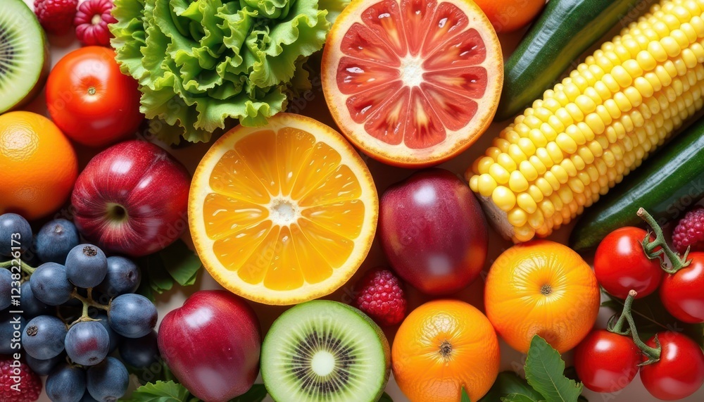 Vibrant Fruits and Vegetables: A Colorful Bounty of Nature's Goodness Vibrant Fruits and Vegetables: A Colorful Bounty of Nature's Goodness