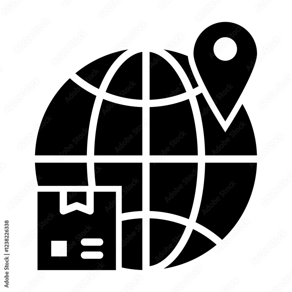 International Shipping Glyph Icon Design International Shipping Glyph Icon Design