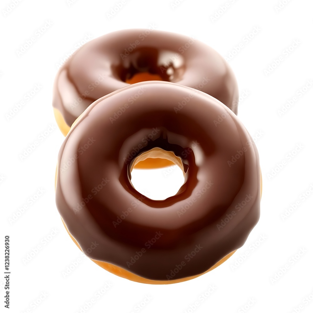 Delicious Chocolate Glazed Donuts - High-Quality Stock Image Delicious Chocolate Glazed Donuts - High-Quality Stock Image