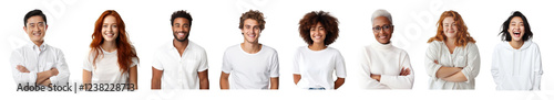 People portrait png cut out element set, transparent background