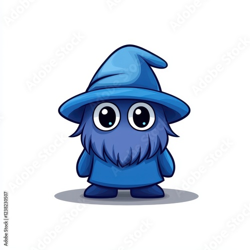 Cute fantasy mascot character stands playfully in a whimsical pose, ready to embark on magical adventures in an enchanted world filled with wonder