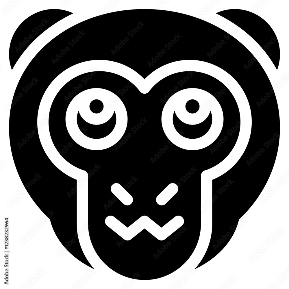Vector Icon Sick, Monkey, Animal, Wildlife, Pet Vector Icon Sick, Monkey, Animal, Wildlife, Pet