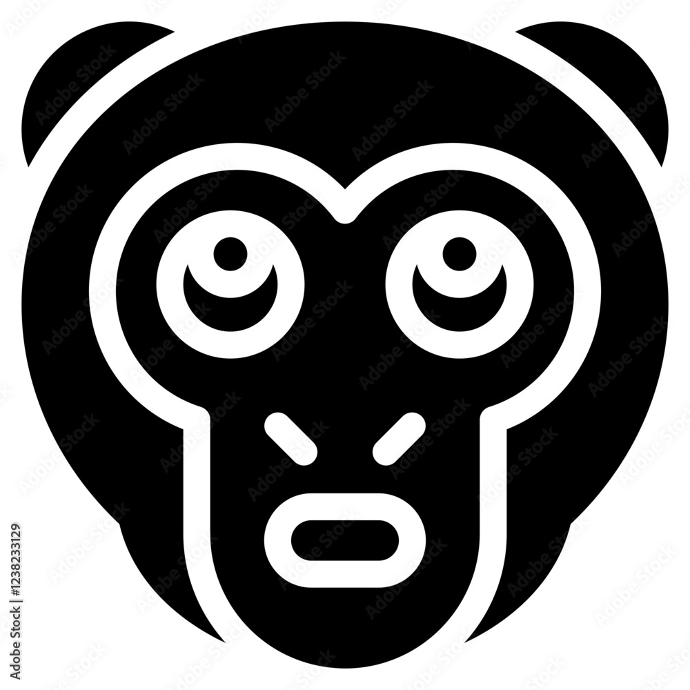 Vector Icon Bored, Monkey, Animal, Wildlife, Pet Vector Icon Bored, Monkey, Animal, Wildlife, Pet