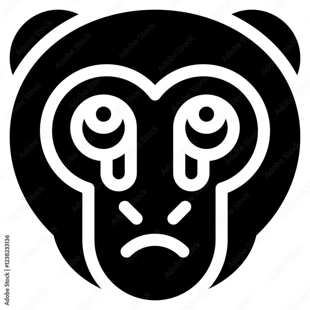 Vector Icon Cry, Monkey, Animal, Wildlife, Pet Vector Icon Cry, Monkey, Animal, Wildlife, Pet