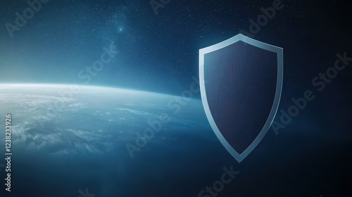 Wallpaper Mural Planetary shield, safeguarding earth and universe with cosmic security defense Torontodigital.ca