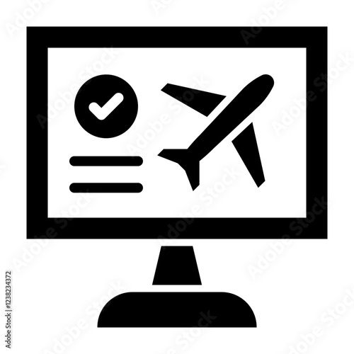 Flight Check In Glyph Icon Design