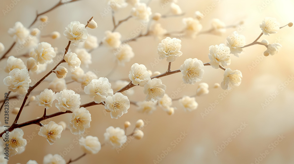 White Blossoms Bloom Beautifully Outdoors White Blossoms Bloom Beautifully Outdoors