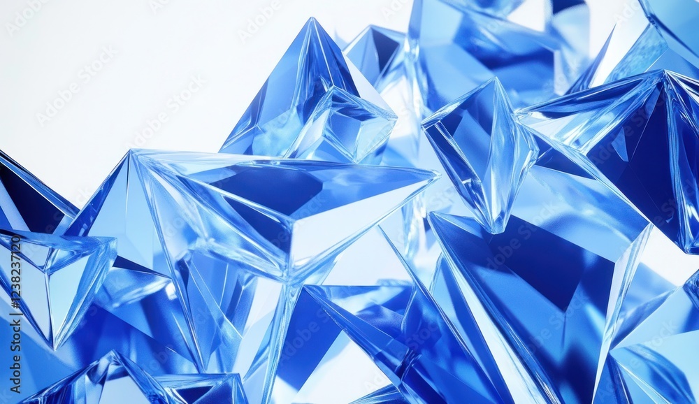 Abstract blue crystal shards, geometric shapes. Abstract blue crystal shards, geometric shapes.