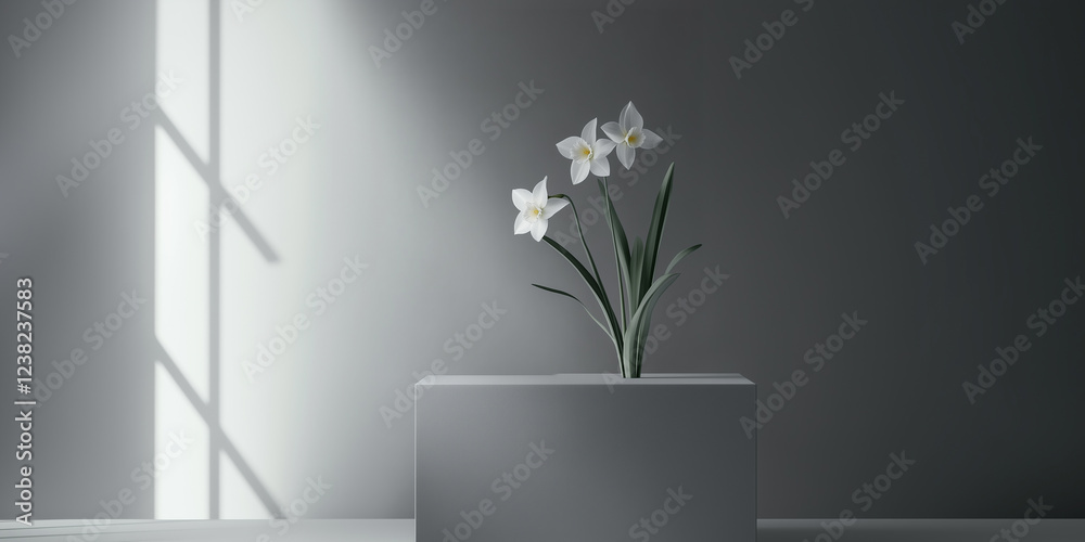 Obraz premium white flowers in a vase