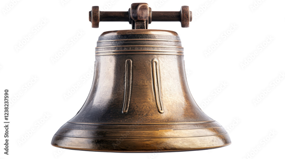 Shiny brass bell isolated on transparent background Shiny brass bell isolated on transparent background