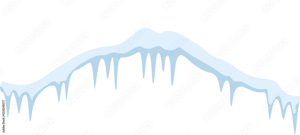 Snowdrift featuring icicles hanging down, isolated against a white background, serving as a winter decoration element. Capturing the essence of cold, frozen nature in vector illustration Snowdrift featuring icicles hanging down, isolated against a white background, serving as a winter decoration element. Capturing the essence of cold, frozen nature in vector illustration