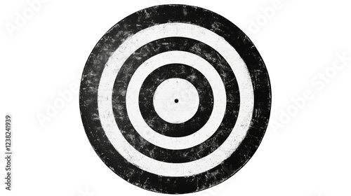 Black and white target with transparent background representing aiming for success