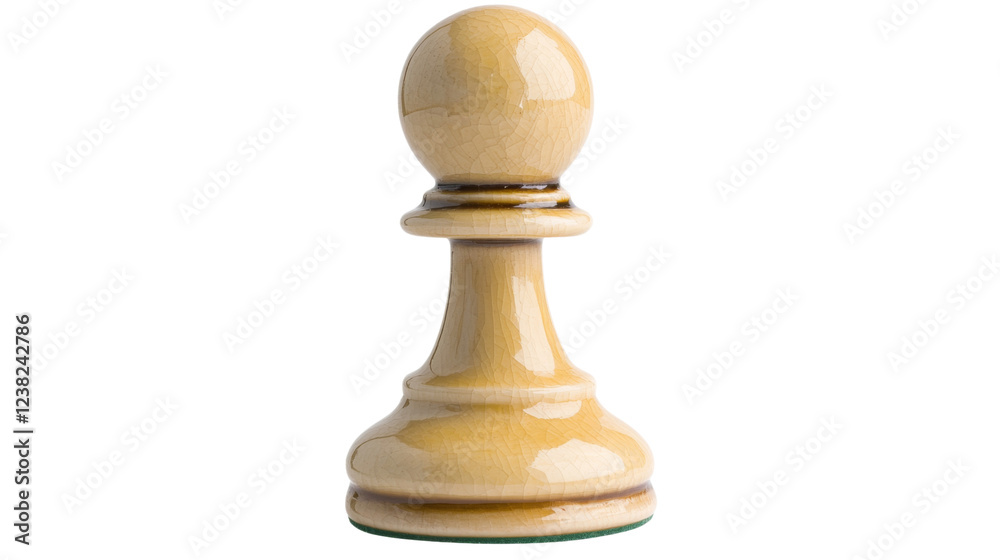 White pawn standing on transparent background, ready for chess game White pawn standing on transparent background, ready for chess game