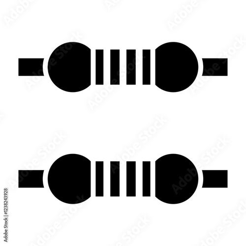 Resistor Glyph Icon Design