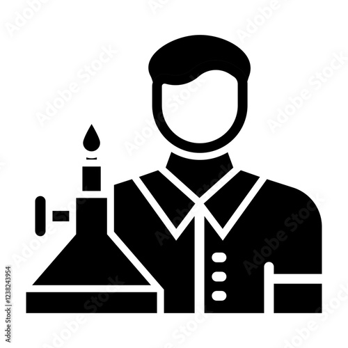 Scientist Glyph Icon Design