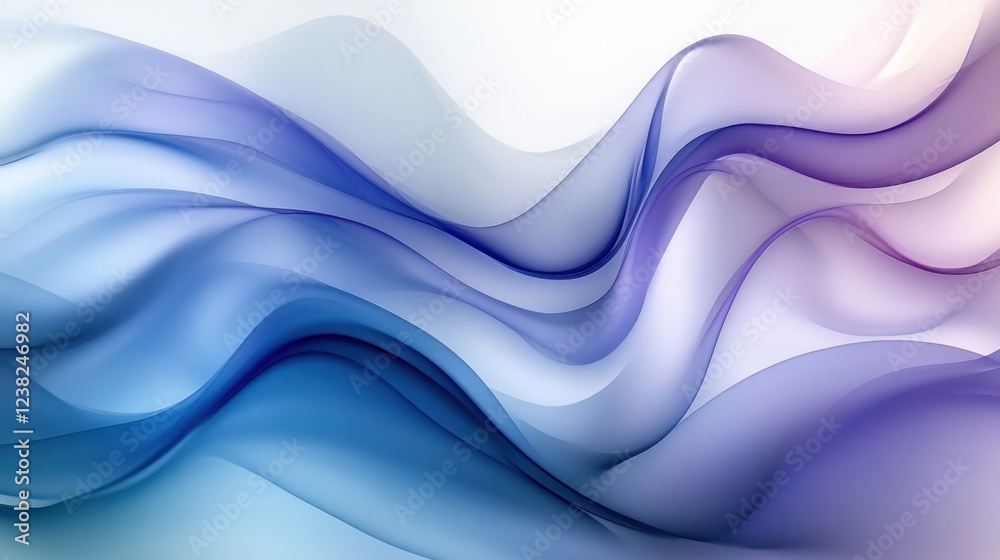Obraz premium Abstract blue purple waves flowing, bright background, website design
