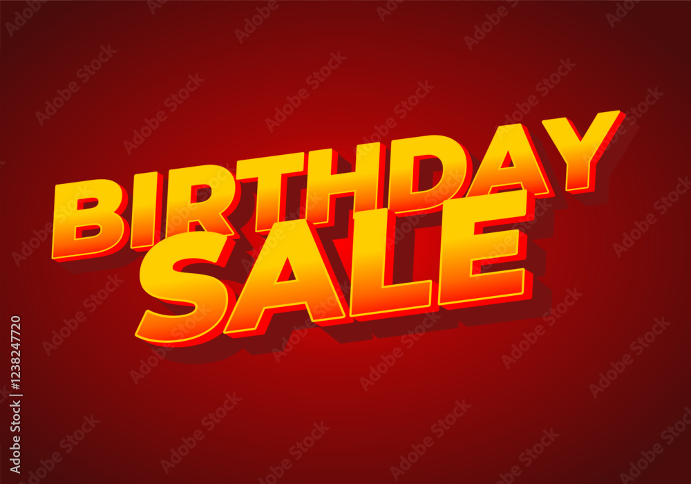 Birthday sale. text effect design for advertising and social media needs Birthday sale. text effect design for advertising and social media needs