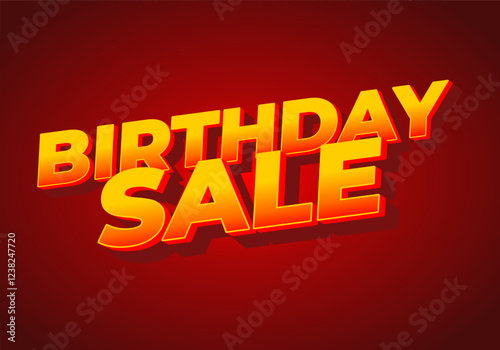 Birthday sale. text effect design for advertising and social media needs